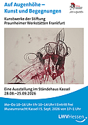 Plakat der Ausstellung "Auf Augenhöhe - Kunst und Begegnungen"