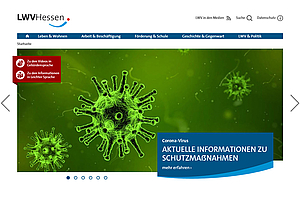 Screenshot der LWV-Internet-Startseite