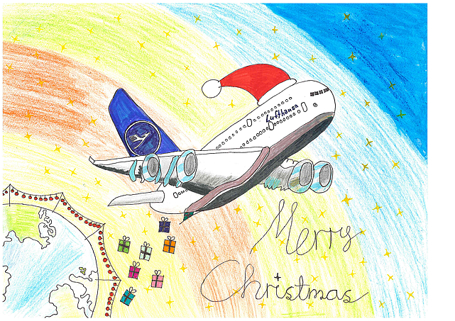 Das Siegerbild des Lufthansa-Malwettbwerbs 2023 von Vivien Lampp