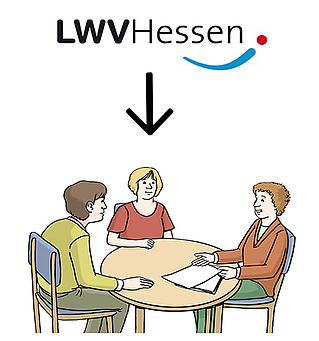 Piktogramm LWV Hessen Pfeil Beratung Piktogramm LWV Hessen Pfeil Beratung