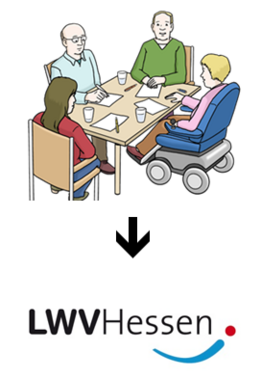 Piktogramm Arbeitsgruppe Pfeil LWV Hessen Piktogramm Arbeitsgruppe Pfeil LWV Hessen