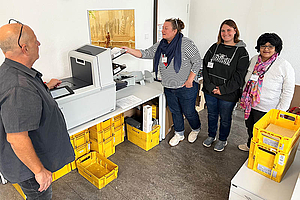 Einblick in die Arbeit der Poststelle der LWV-Regionalverwaltung Darmstadt Foto: Andreas Vetter/LWV