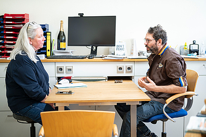 Martina Stumpf mit Chef Klaus Denninger.