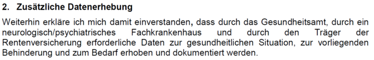 Textauszug Punkt 2. Befreiung von der ärztlichen Schweigepflicht